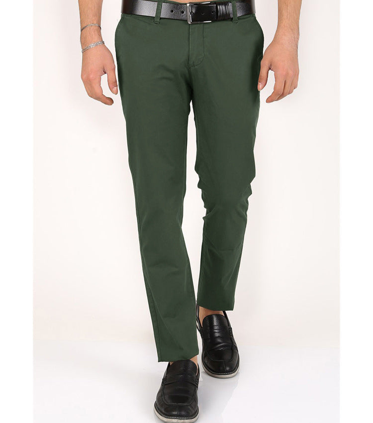 Herren Klassische Chinohose mit schmalem Schnitt und elastischem Bund Aliams