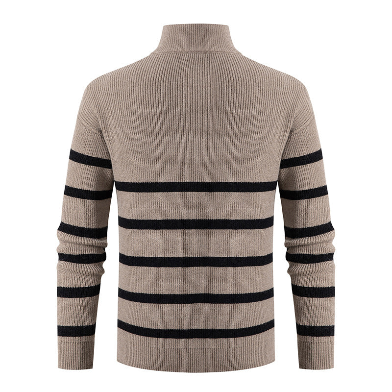 Herren Strickpullover mit Stehkragen und sportlichem Reißverschluss Aliams