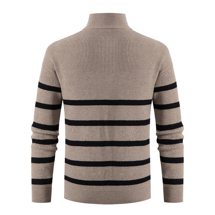 Herren Strickpullover mit Stehkragen und sportlichem Reißverschluss Aliams