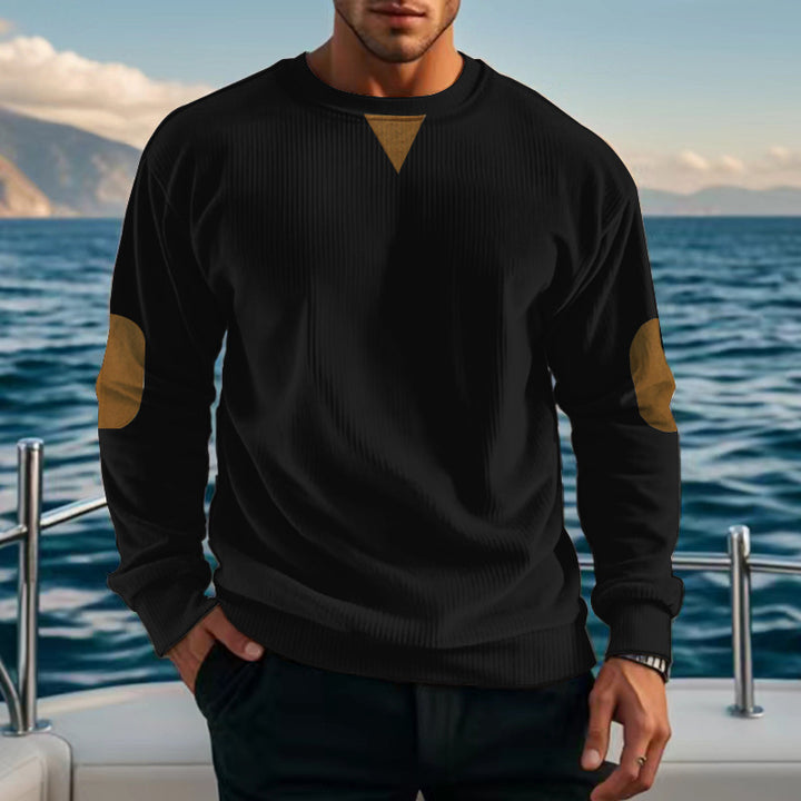 Herren klassischer Rippstrick Pullover Aliams