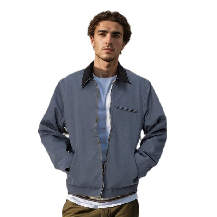 Herren elegante Arbeitsjacke mit praktischen Reißverschlusstaschen Aliams