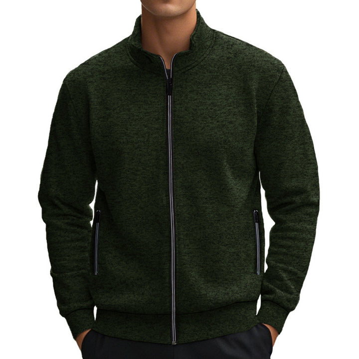 Herren sportlicher Fleece-Jacke mit funktionalen Reißverschlusstaschen Aliams