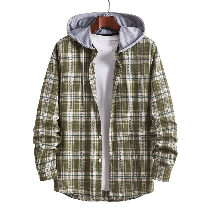Herren Flanellhemden mit integrierter Kapuze Aliams