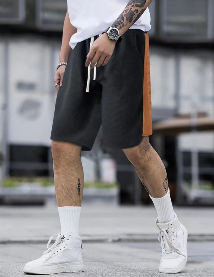 Herren stylische Freizeithose mit atmungsaktiver Struktur und seitlichen Kontraststreifen Aliams