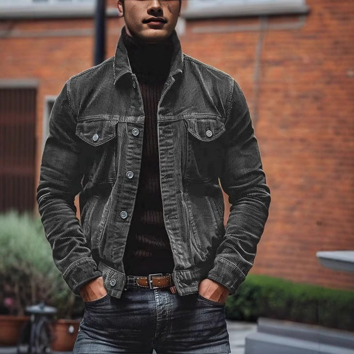 Herren Cordjacke im modernen Design mit praktischen Brusttaschen Aliams