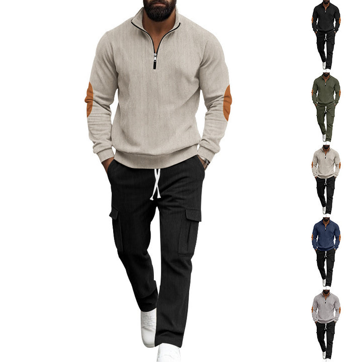 Herren Cargo-Trainingsanzug mit funktionellem Reißverschluss und stylischen Kontrastdetails Aliams