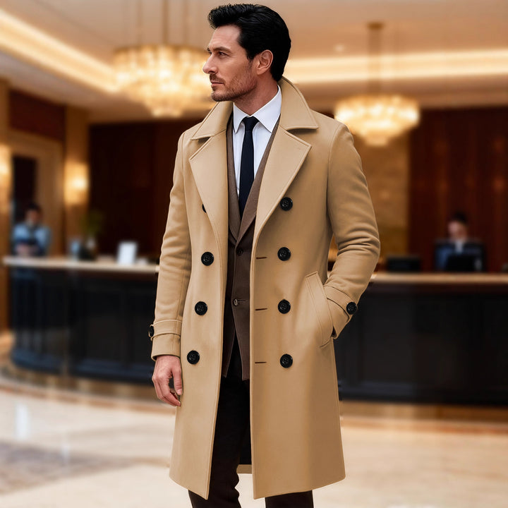 Herren eleganter doppelreihiger Wollmantel Aliams