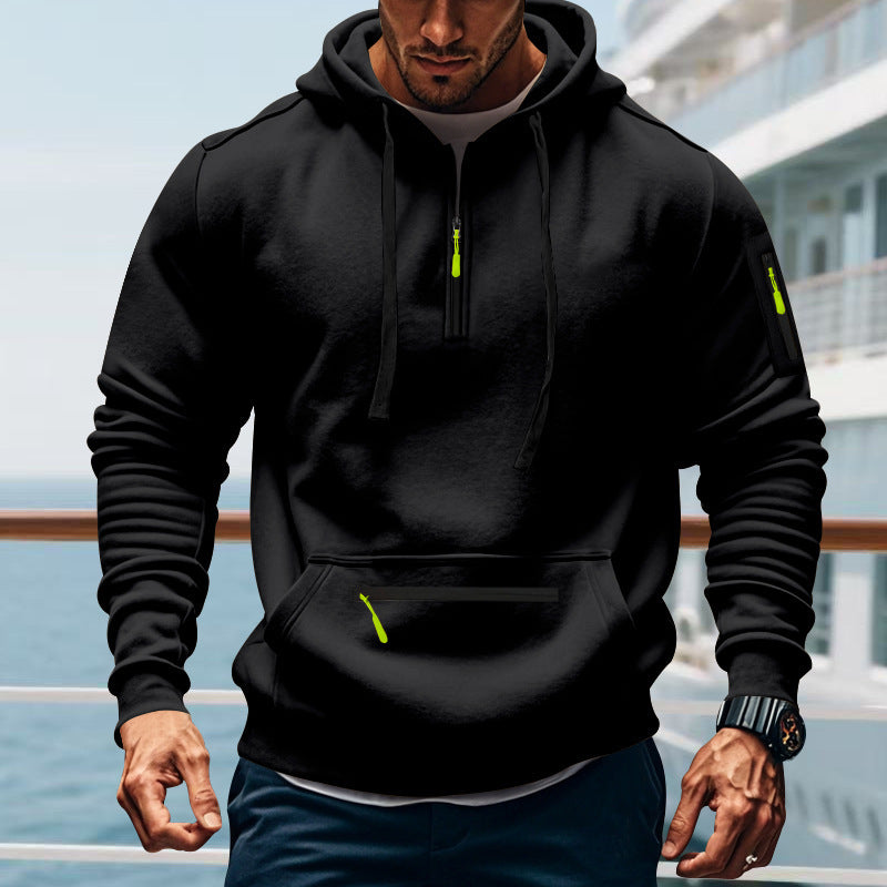 Herren sportlicher Hoodie mit reflektierenden Details und praktischen Taschen Aliams