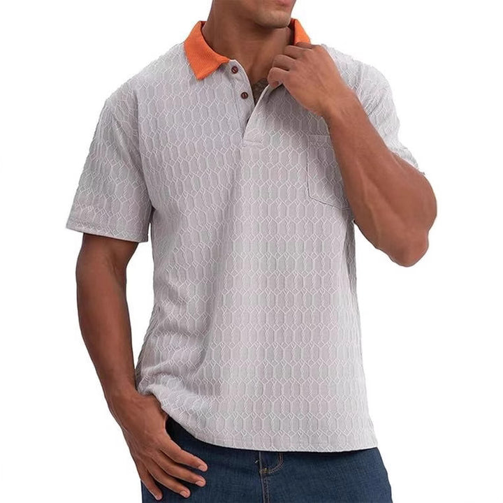 Herren Poloshirt mit strukturiertem Design und kontrastierendem Kragen Aliams