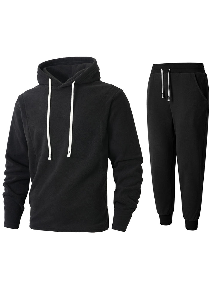 Herren Fleece-Kapuzenpullover und Jogginghose Set Aliams