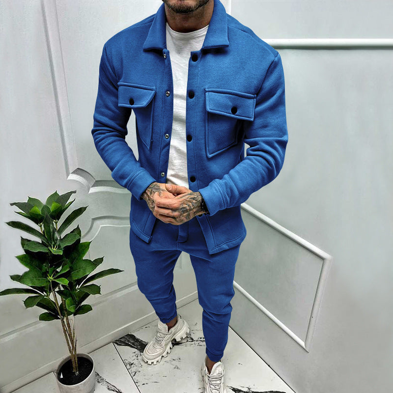 Herren Utility-Jacke mit Taschen und elastischer Hose Aliams