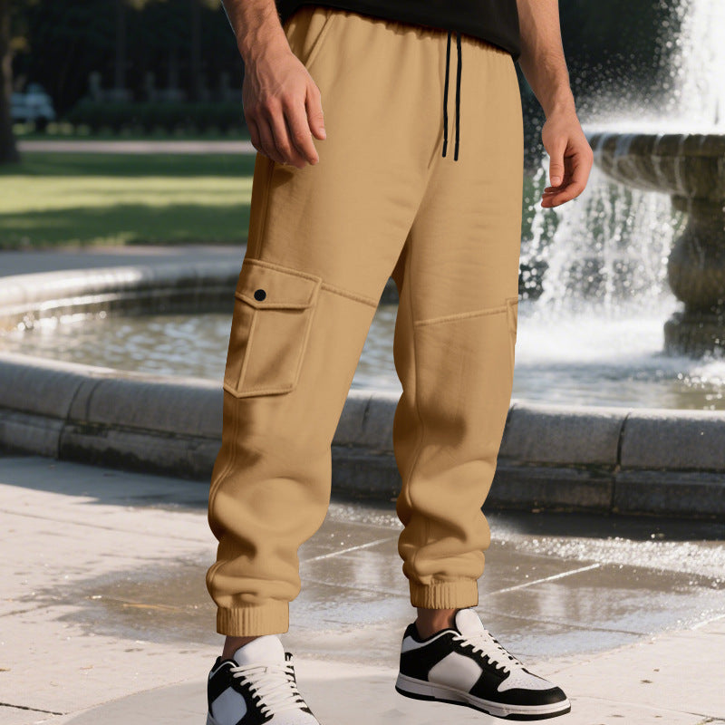 Herren Cargo-Jogginghose mit seitlichen Taschen und elastischem Bund Aliams