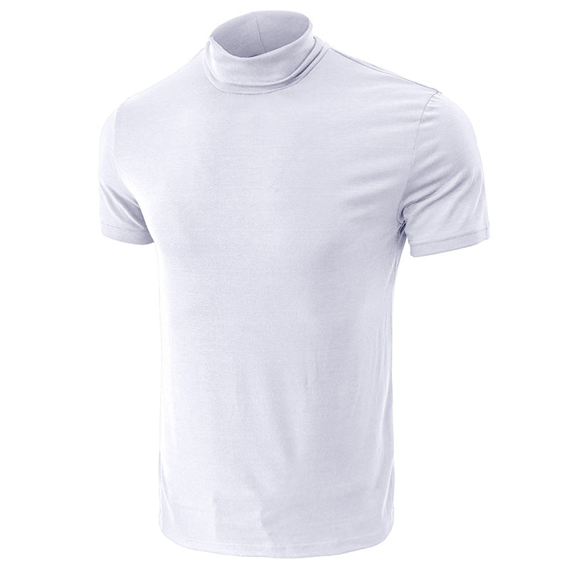 Herren Kurzarm-T-Shirt mit hohem Kragen und elastischem Material Aliams
