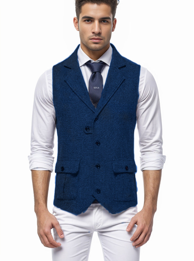 Herren elegante Weste im Hahnentrittmuster Aliams