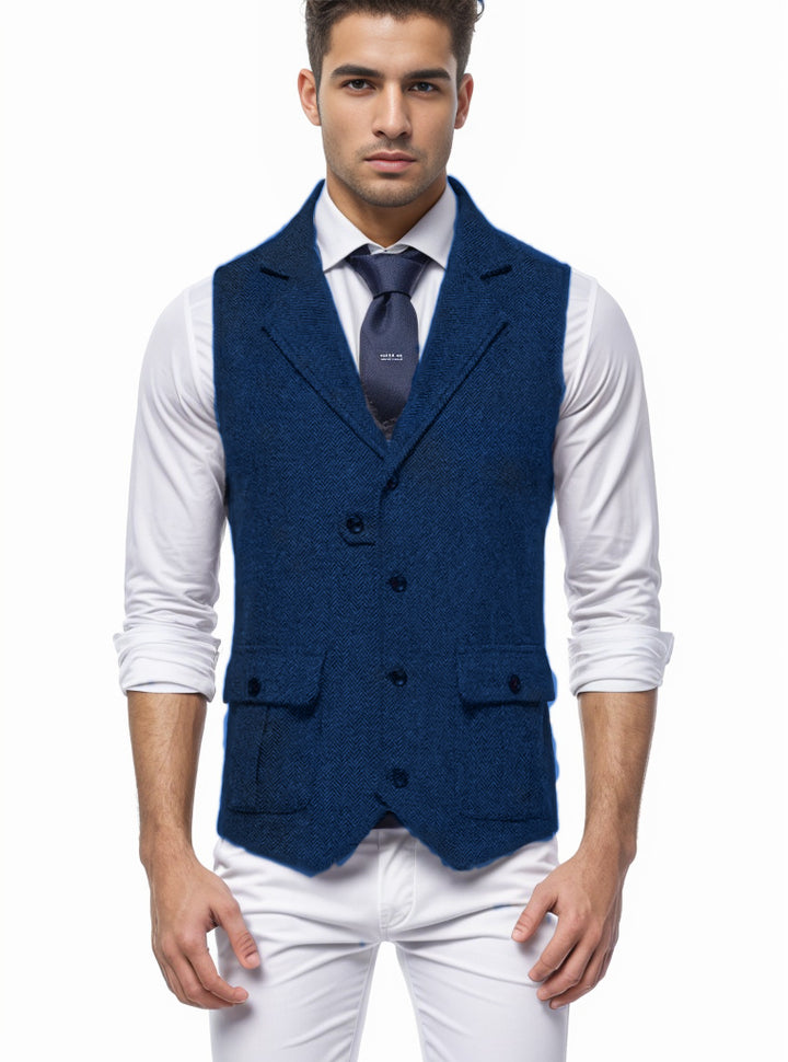 Herren elegante Weste im Hahnentrittmuster Aliams