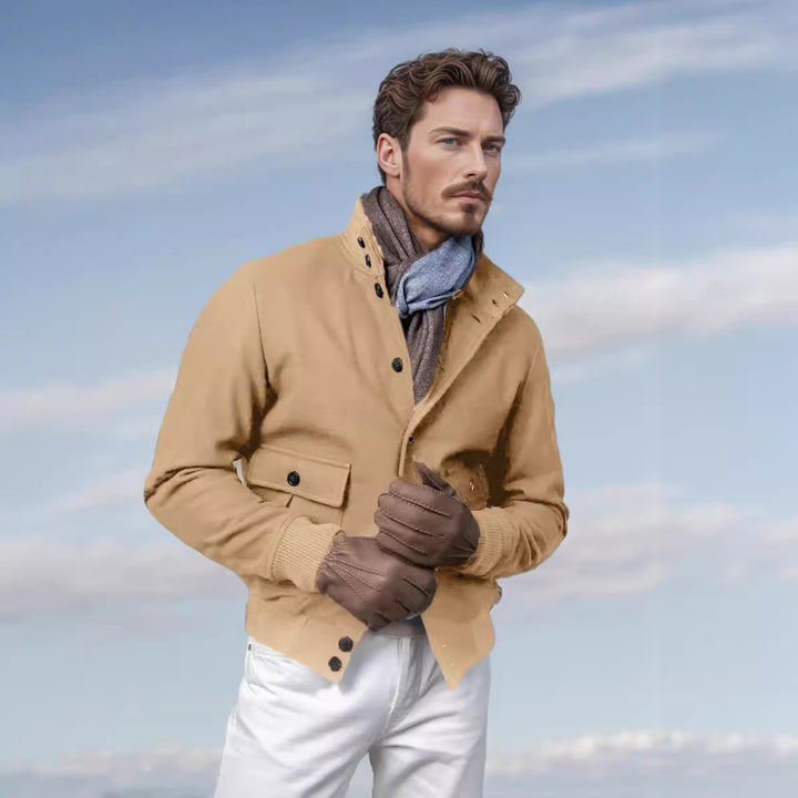 Herren beschichtete Freizeitjacke im sportlichen Stil mit praktischen Taschen Aliams