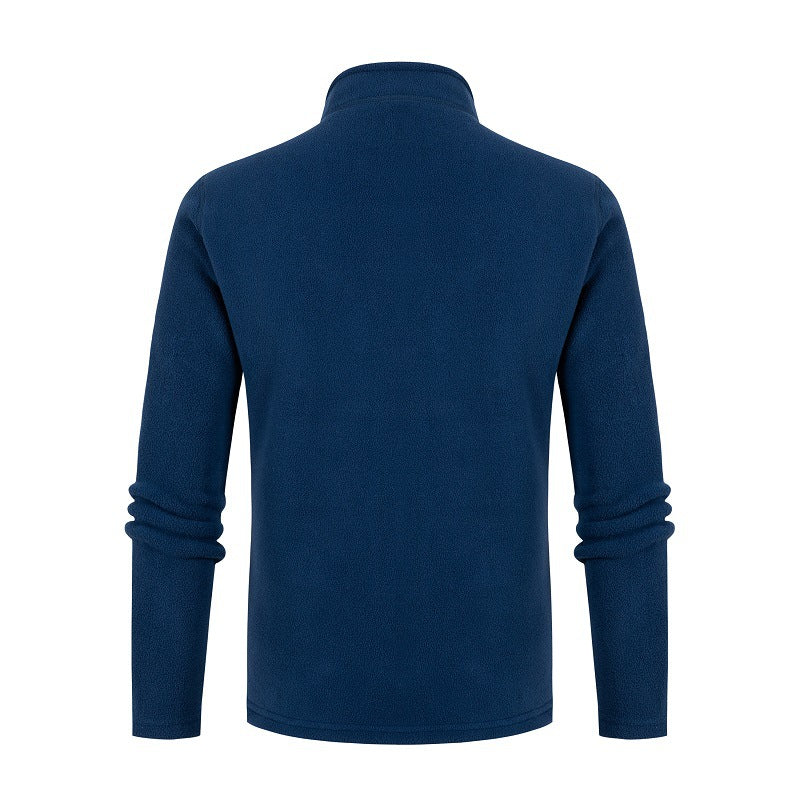 Herren Fleece Pullover mit Stehkragen und Reißverschluss Aliams
