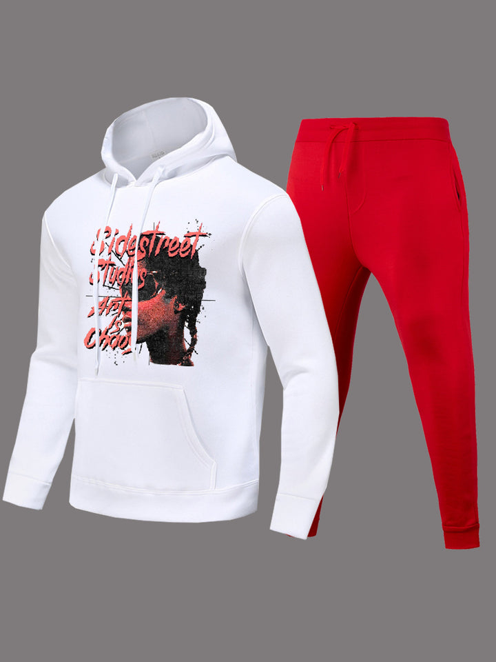 Herren Hoodie und Jogginghose Set mit auffälligem Grafikelement Aliams