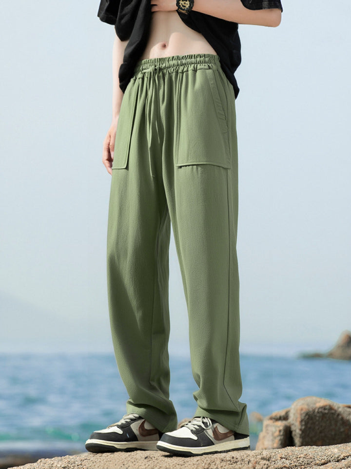 Herren Sportliche Freizeithose mit seitlichen Taschen und elastischem Bund Aliams