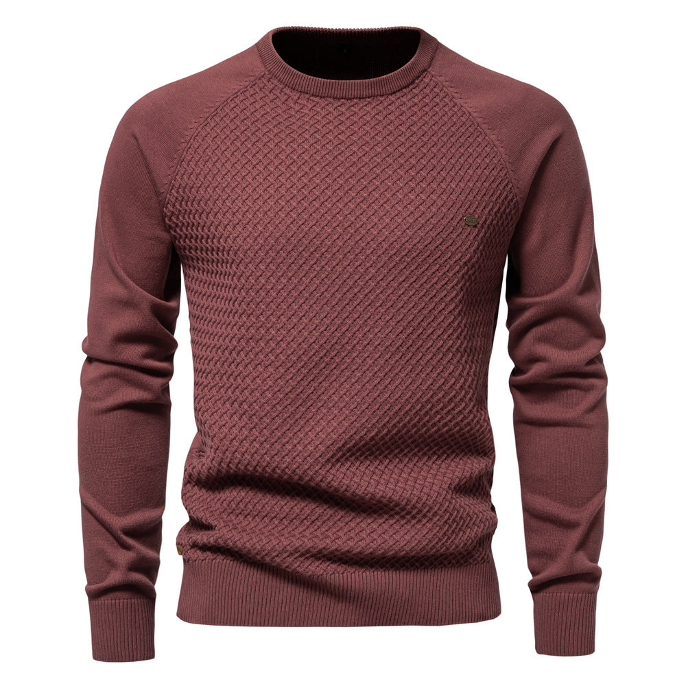 Herren Strickpullover mit modernem Strukturmuster und Rundhalsausschnitt Aliams