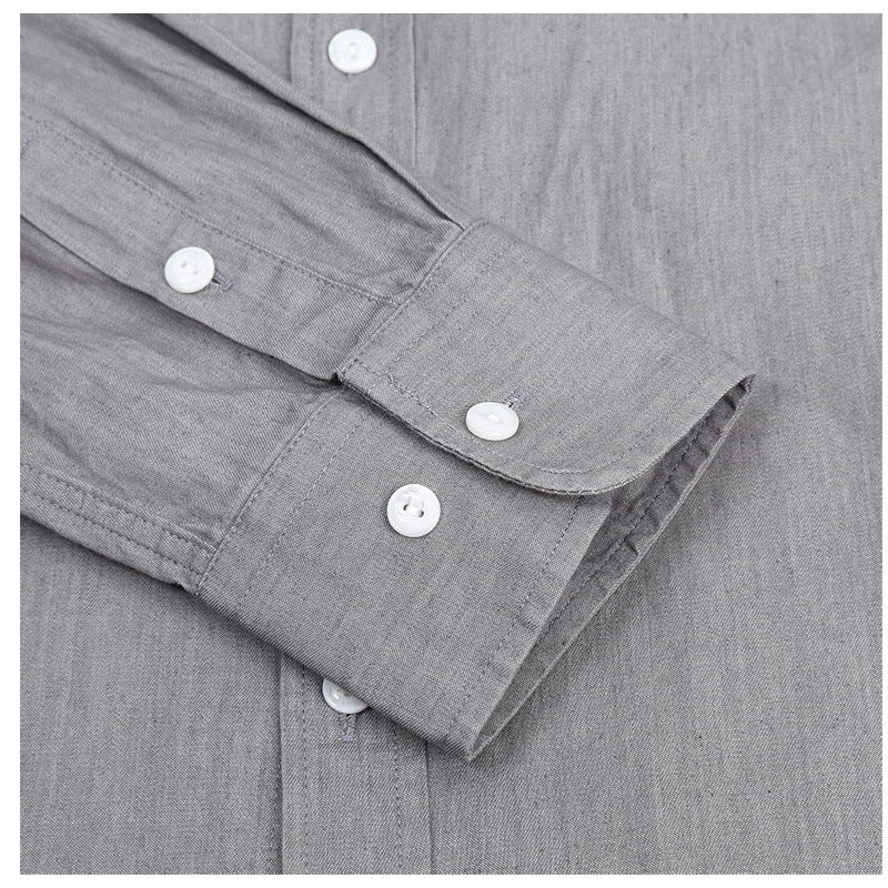 Herren Denim Langarmhemd mit modernem Schnitt und Brusttasche Aliams