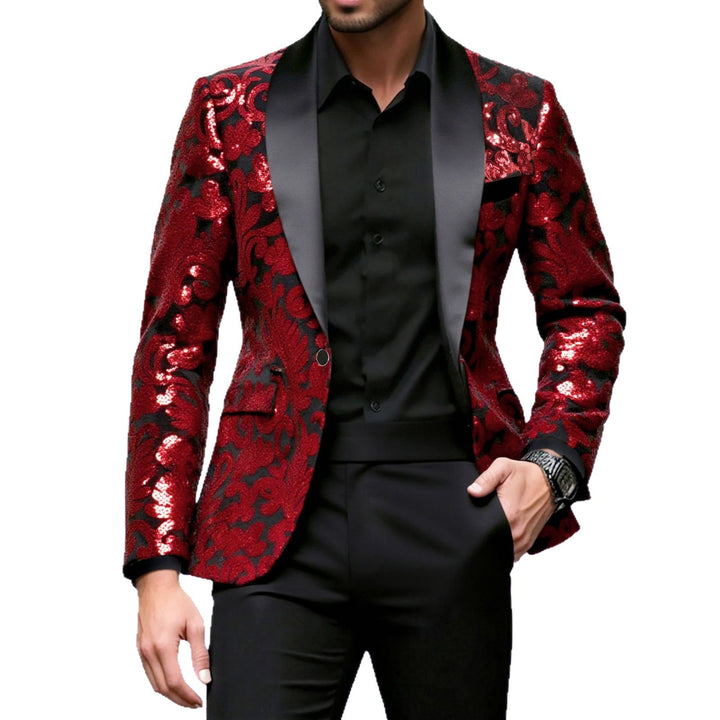 Herren festlicher Glitzerblazer mit klassischem Schnitt Aliams
