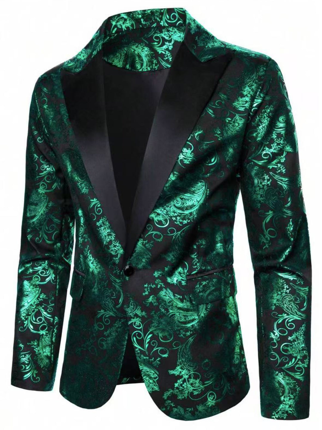 Herren eleganter Smokingsakko mit floralem Muster Aliams