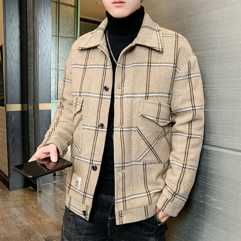 Herren stilvolle und leicht gefütterte Karojacke mit praktischen Pattentaschen Aliams