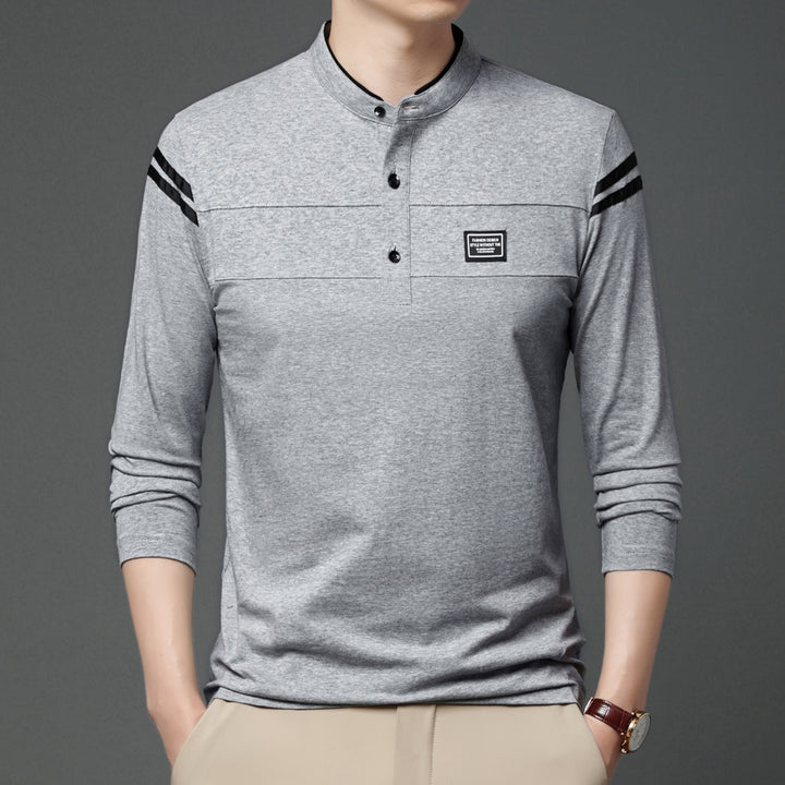 Herren Elegantes Langarm Polohemd mit modernem Kragen Aliams