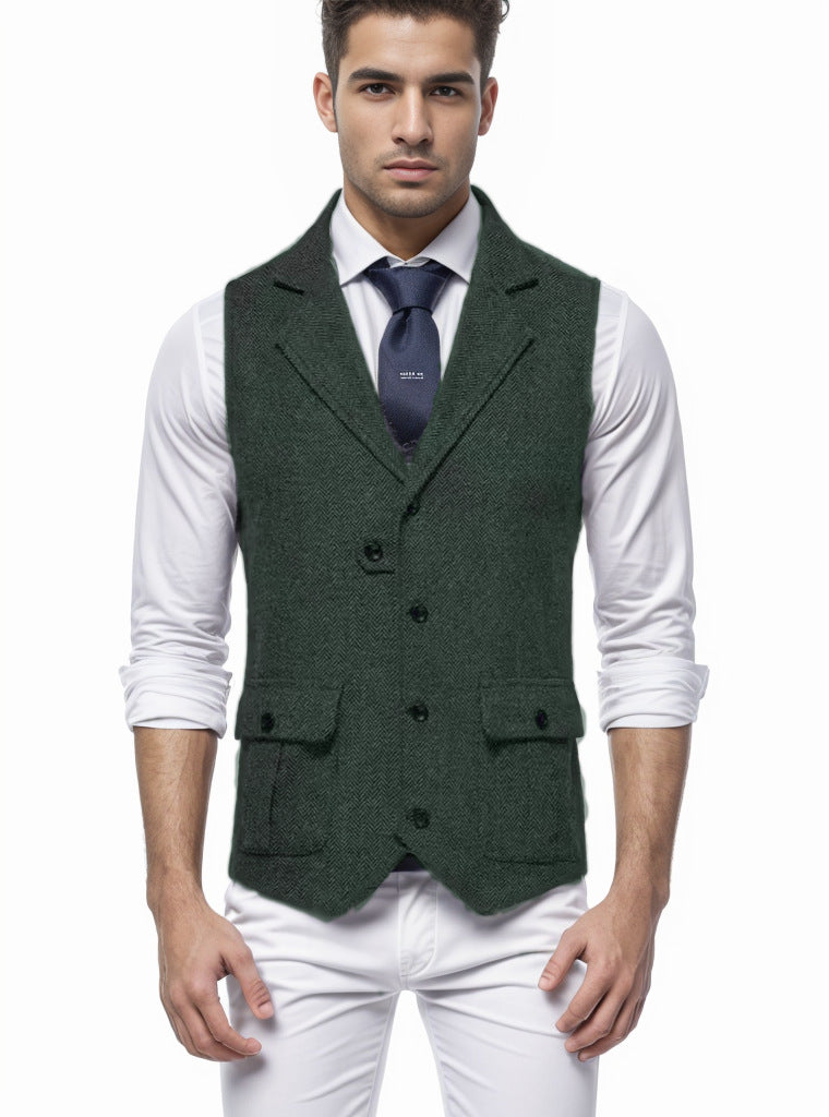 Herren elegante Weste im Hahnentrittmuster Aliams