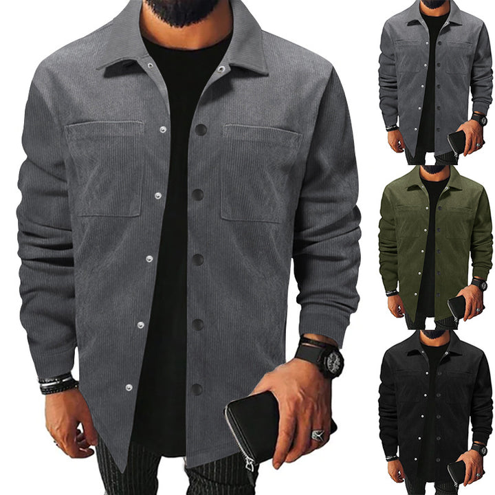 Herren Freizeit-Jacke aus strukturiertem Samt mit praktischen Brusttaschen Aliams