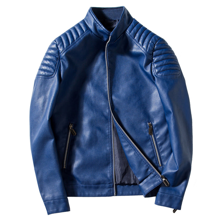 Herren Kunstlederjacke im modernen Racing-Stil mit strukturierten Schulterpartien Aliams