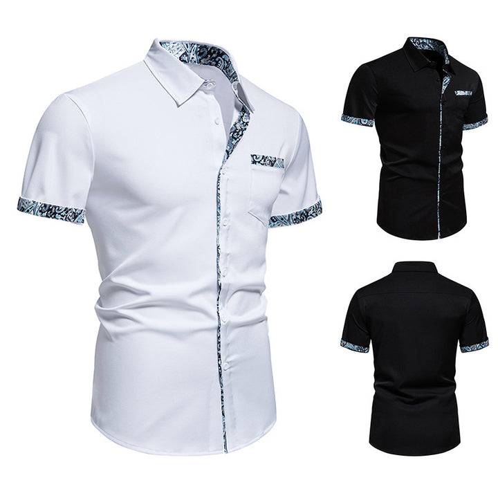 Herren Hemd mit kreativem Kragen und dekorativen Akzenten Aliams