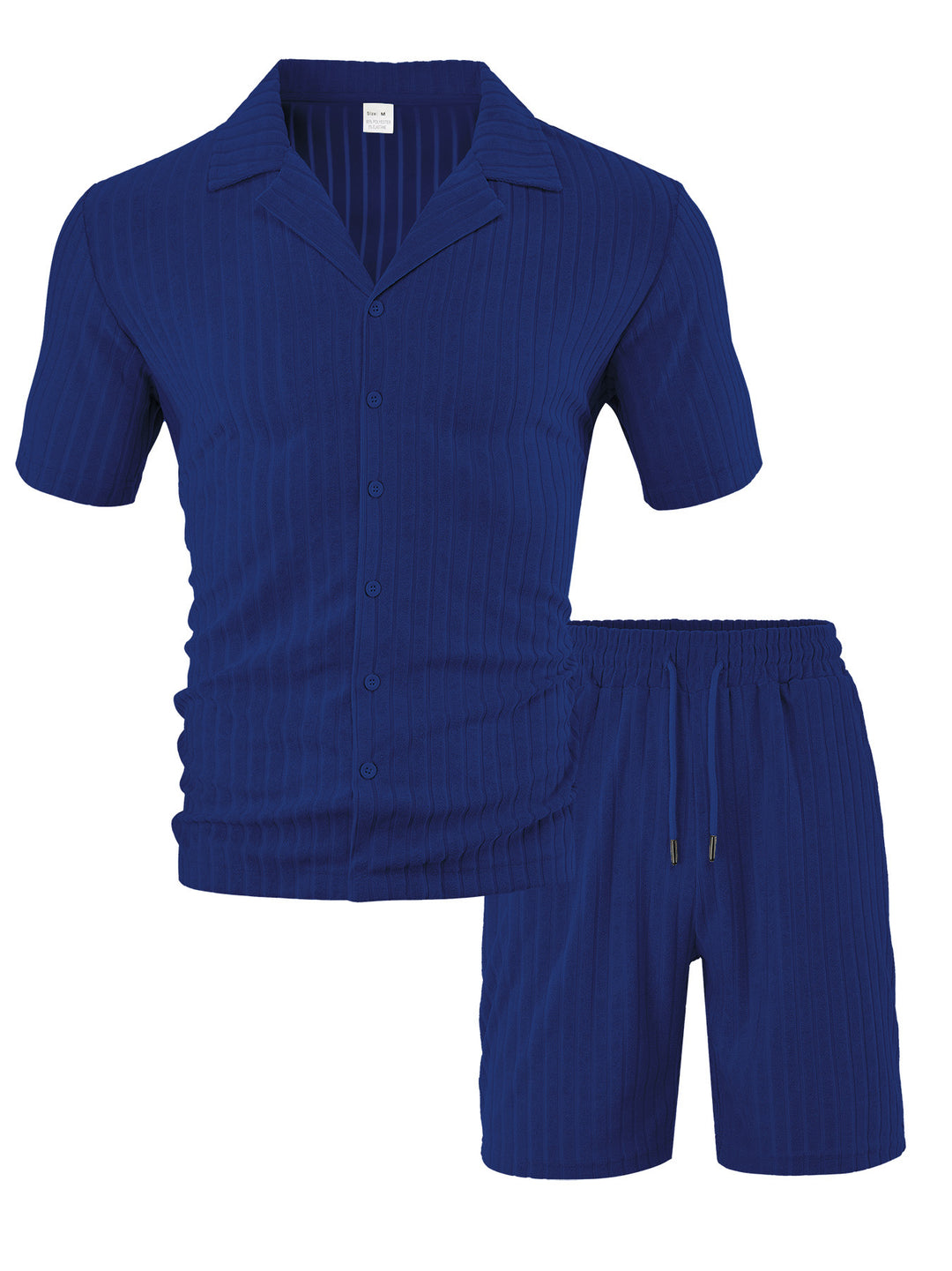 Herren kurzärmeliges Freizeitset mit strukturiertem Design und elastischem Bund Aliams