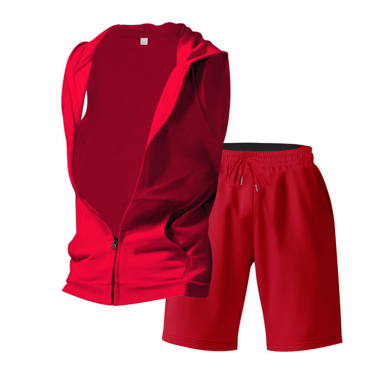 Herren Sportliches Training-Set mit Kapuze und atmungsaktiven Shorts Aliams