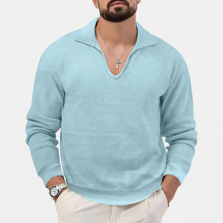 Herren V-Ausschnitt Pullover im lässigen Strickdesign Aliams