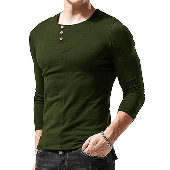 Herren elegantes Langarmshirt mit Knopfdetails Aliams