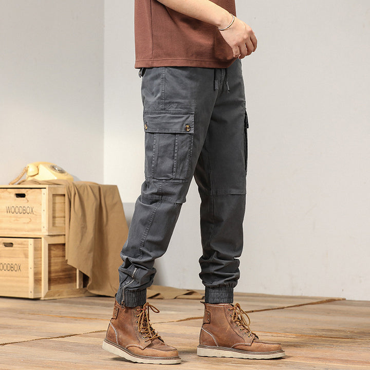 Herren Cargo-Hose mit multifunktionalen Taschen und elastischem Abschluss Aliams