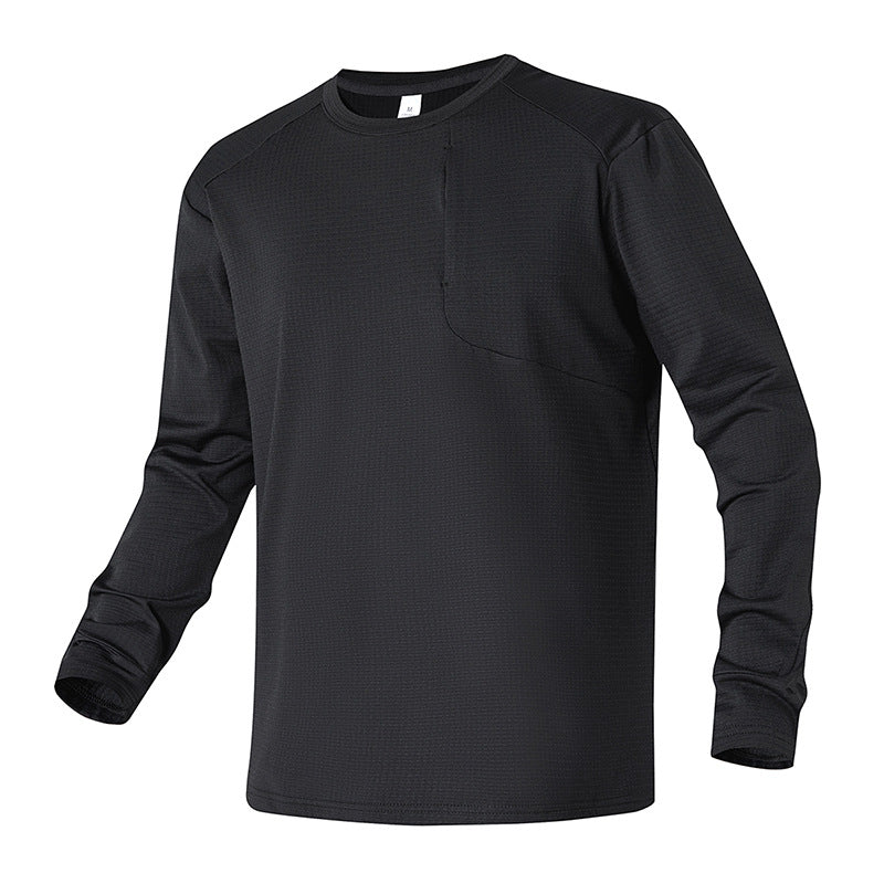 Herren Funktionslongsleeve mit atmungsaktiven Eigenschaften und praktischer Tasche Aliams