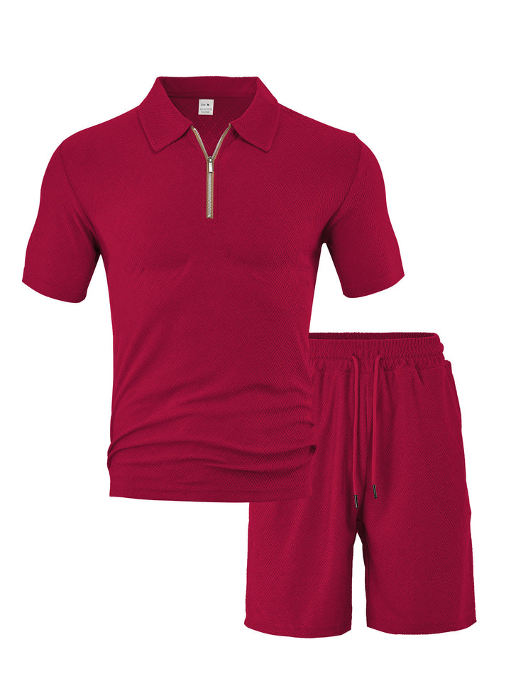 Herren Sportliches Kurzarm-Set mit hochwertiger Struktur Aliams