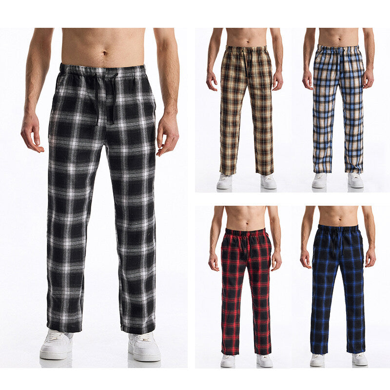 Herren Flanell-Pyjama-Hose mit komfortablem Gummibund Aliams