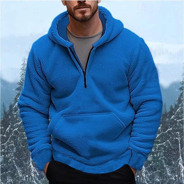 Herren Fleece Kapuzenpullover mit praktischer Kängurutasche Aliams