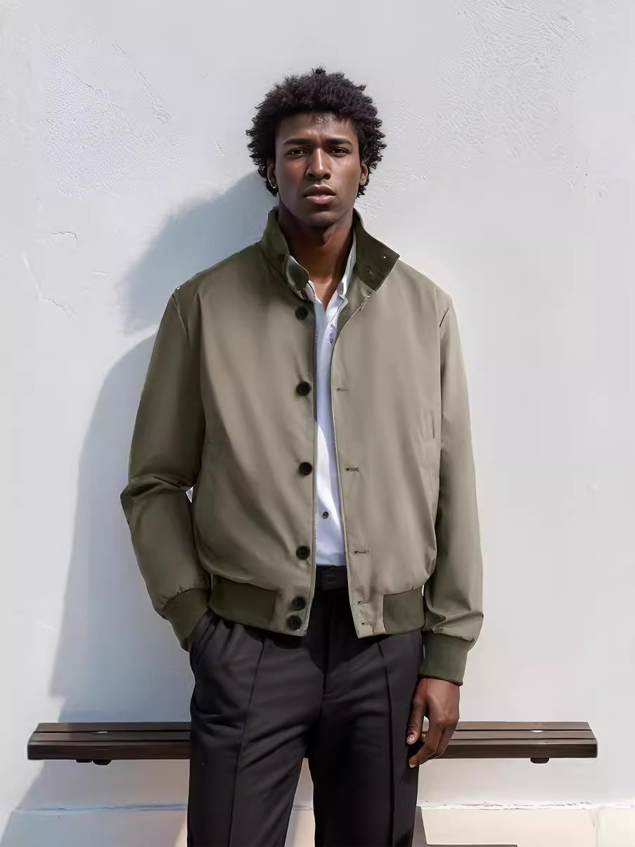 Herren Casual-Bomberjacke mit hohem Kragen und praktischen Taschen Aliams