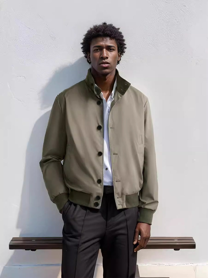 Herren Casual-Bomberjacke mit hohem Kragen und praktischen Taschen Aliams