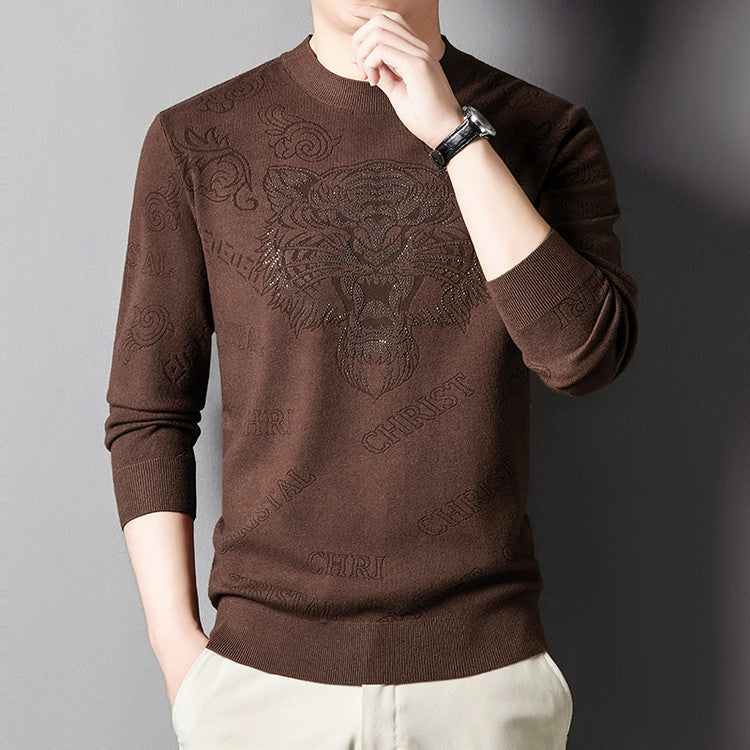 Herren Strickpullover mit einzigartigem Löwenmotiv Aliams