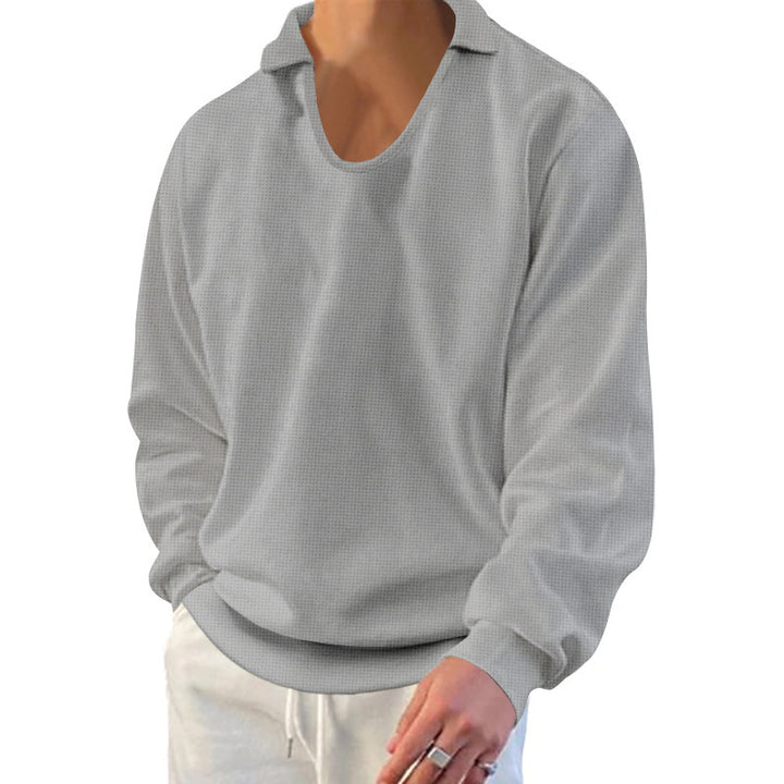 Herren Freizeitpullover mit lässigem Stehkragen und strukturiertem Design Aliams