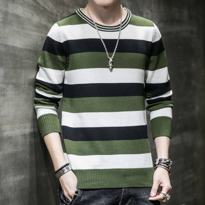 Herren gestreifter Pullover aus weichem Baumwollmix Aliams