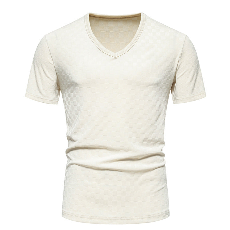 Herren V-Ausschnitt Shirt mit strukturierter Oberfläche Aliams