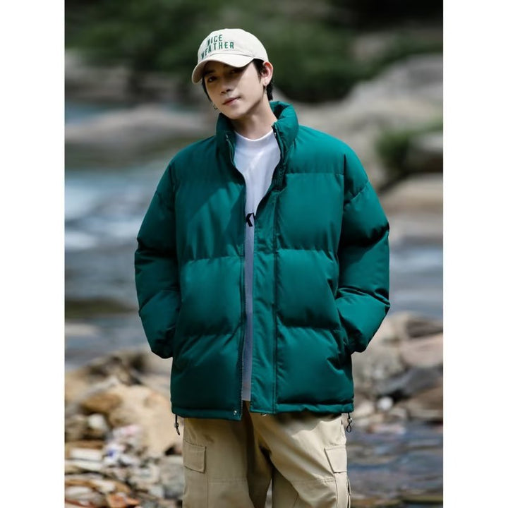 Herren gesteppte Outdoor-Jacke mit hohem Kragen und isolierender Füllung Aliams