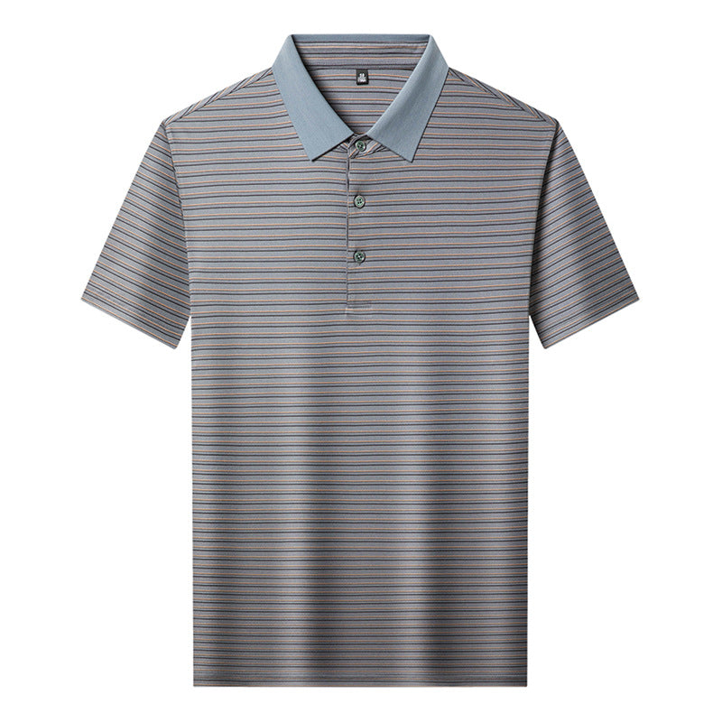 Herren Kurzarm Poloshirt mit innovativem Streifenmuster und atmungsaktiver Technologie Aliams